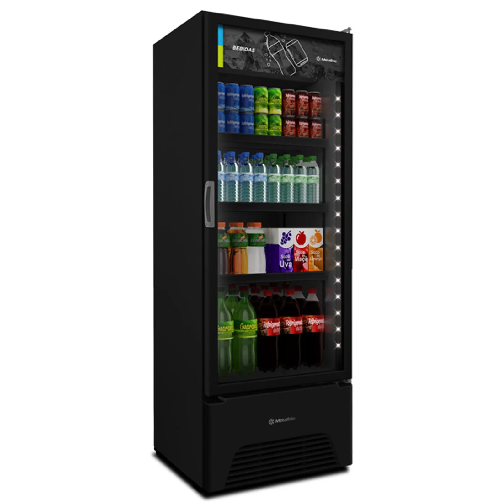 Refrigerador Expositor Vertical Metalfrio All Black Optima 577L VB52AH 1 Porta 220V
